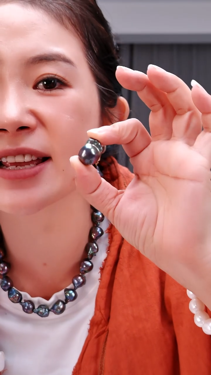 颈饰未镶嵌淡水珍珠1728黑色巴洛克