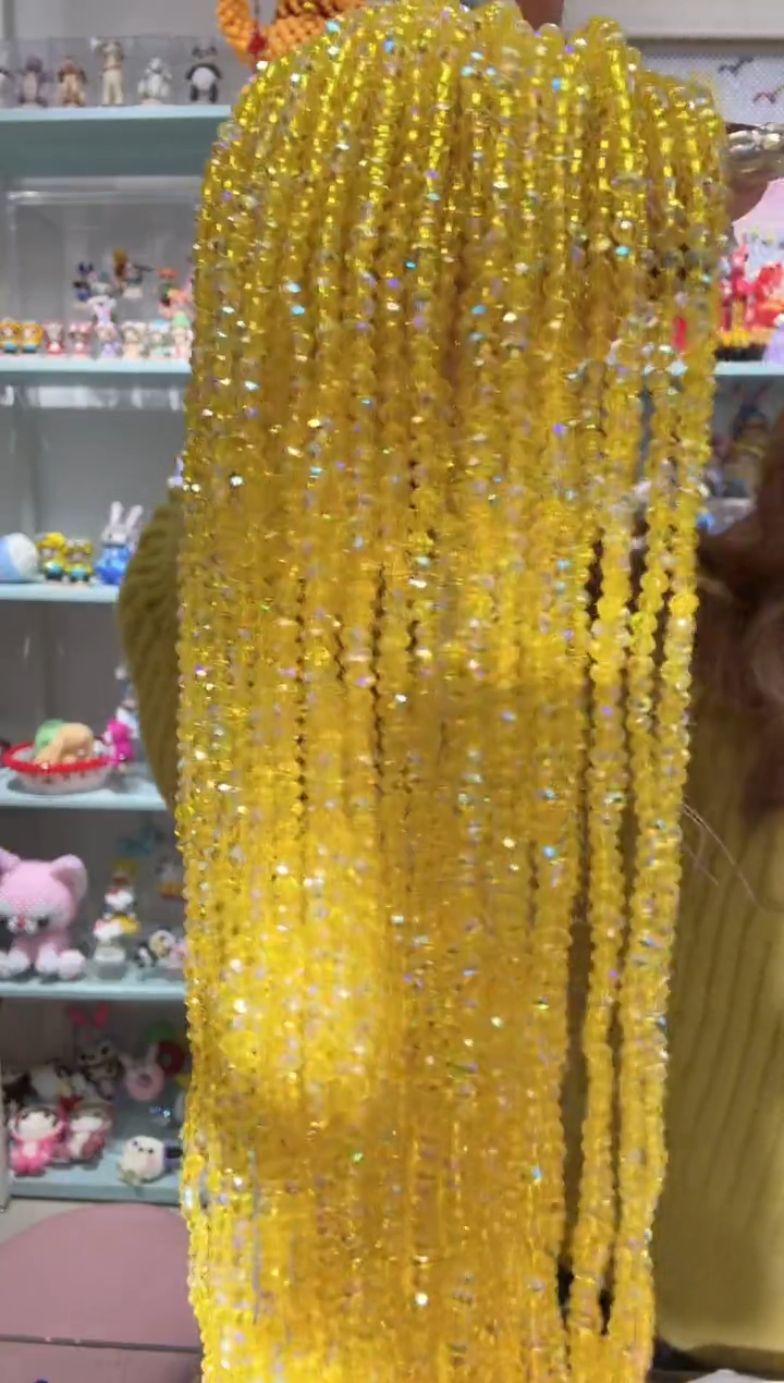 玻璃0536卡4水晶扁10条进口彩金黄