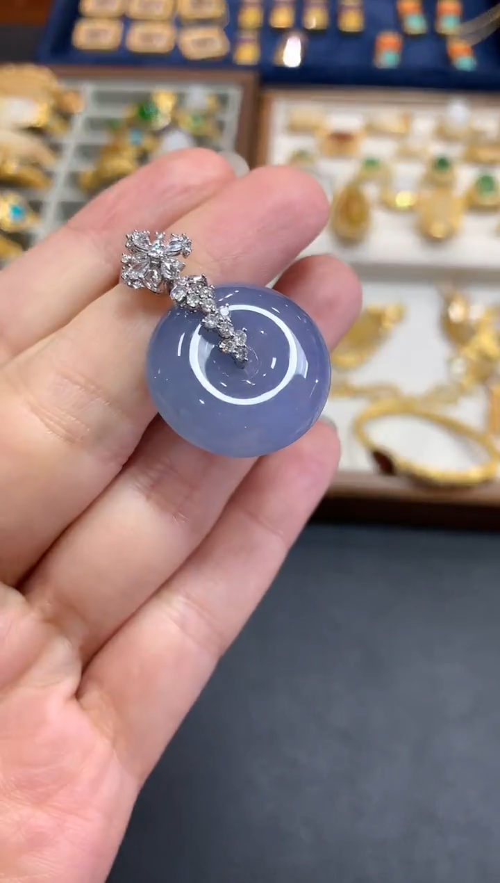 【闪购商品】翡翠吊坠(不含链)18K金镶嵌A631|19999