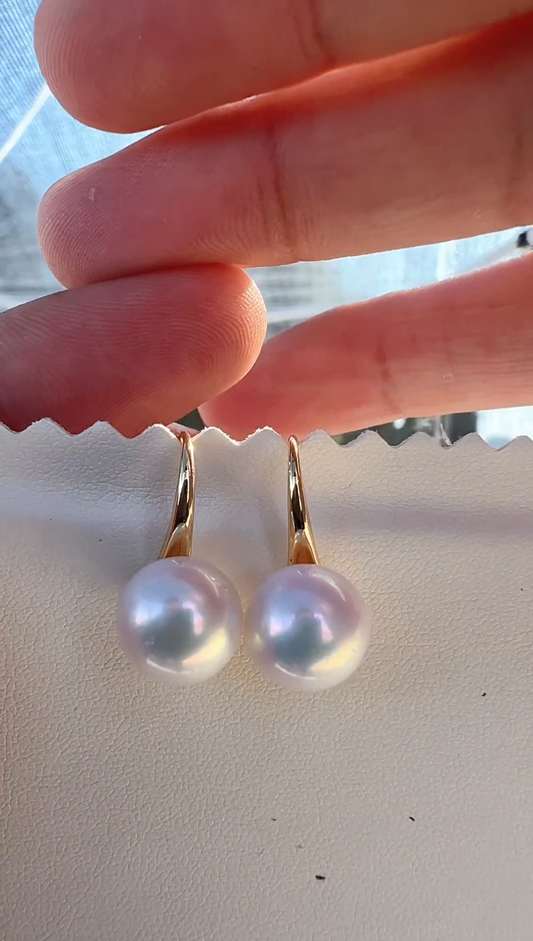 银S925镶嵌耳饰淡水珍珠10-11m高跟鞋