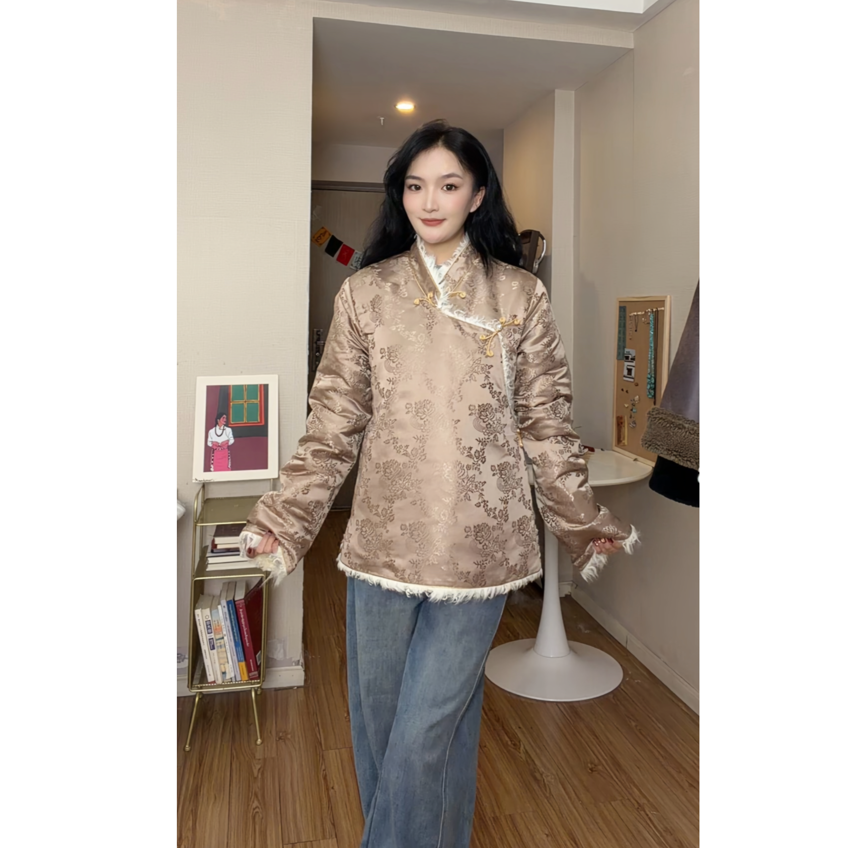 擦热边厚款藏式外套藏装
