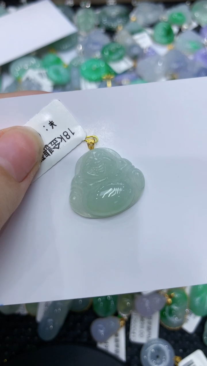 【闪购商品】翡翠颈饰18K金镶嵌1111111111111