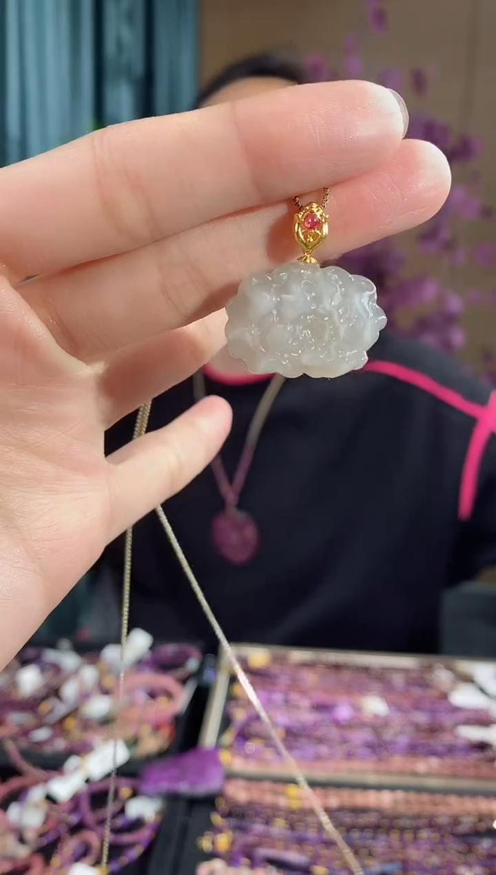 【闪购商品】和田玉吊坠(不含链)18K金镶嵌193