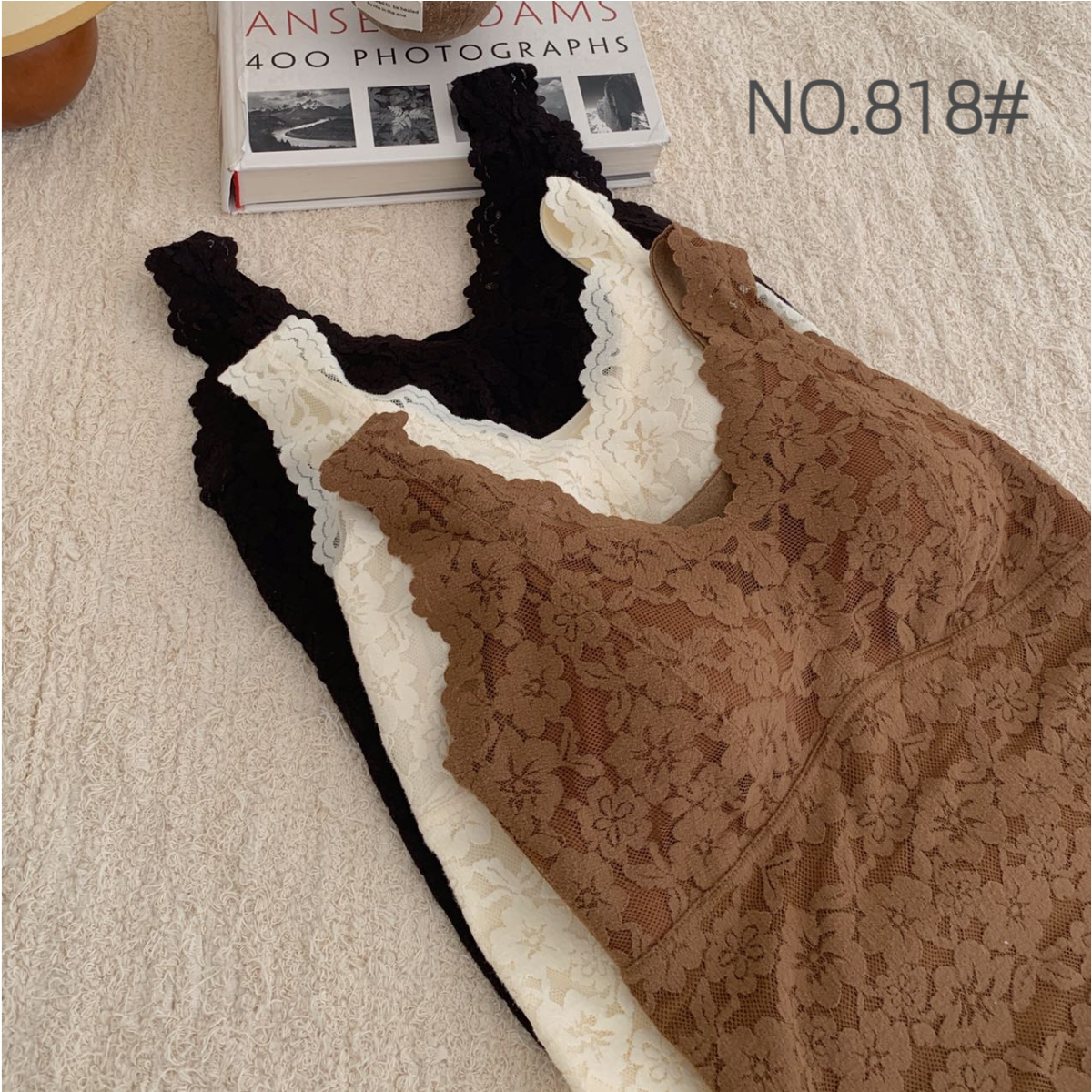 法式无钢圈遮副乳气质款磨毛保暖背心女一体式胸垫内搭美背