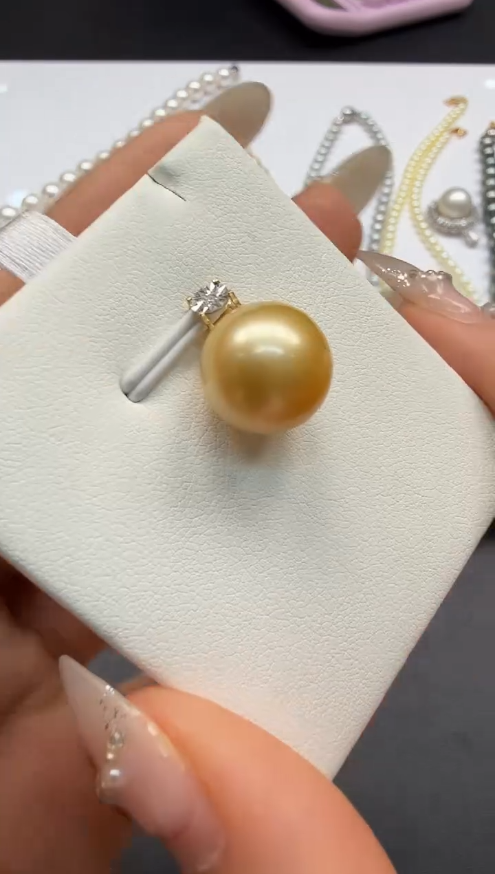 18K金镶嵌吊坠海水珍珠H1223-1227-257一件