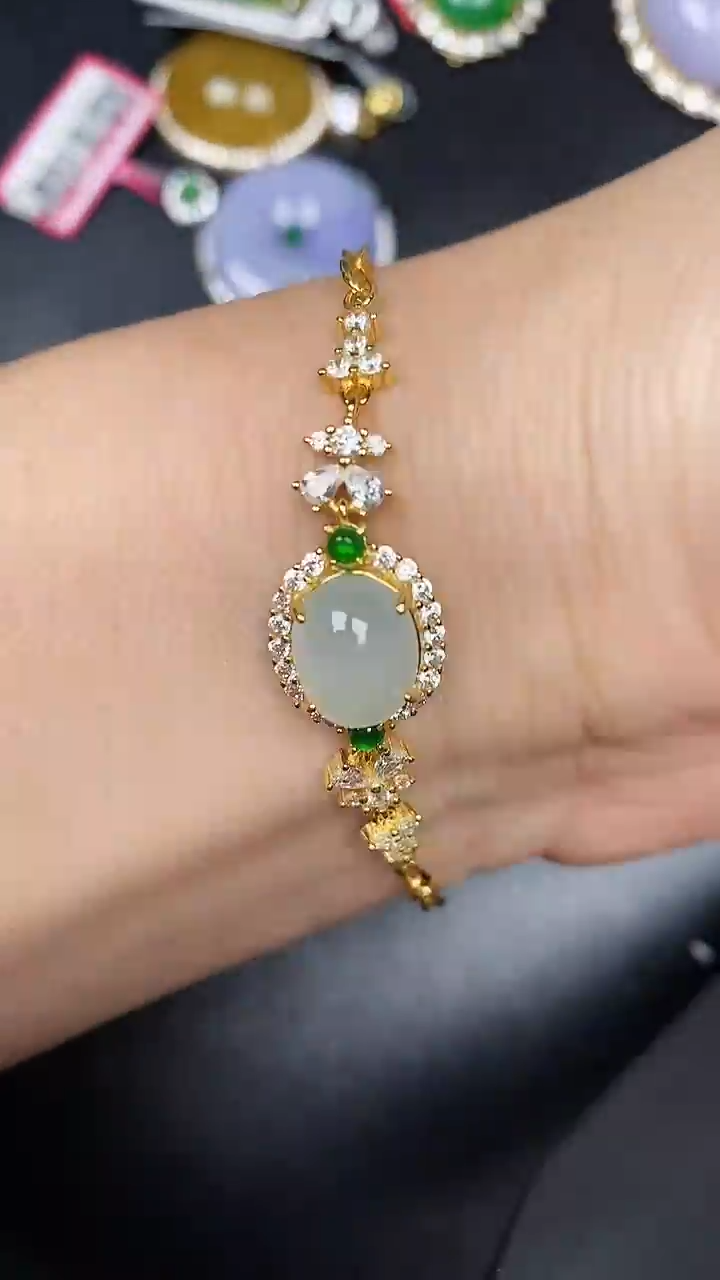 银S925镶嵌戒指翡翠3470