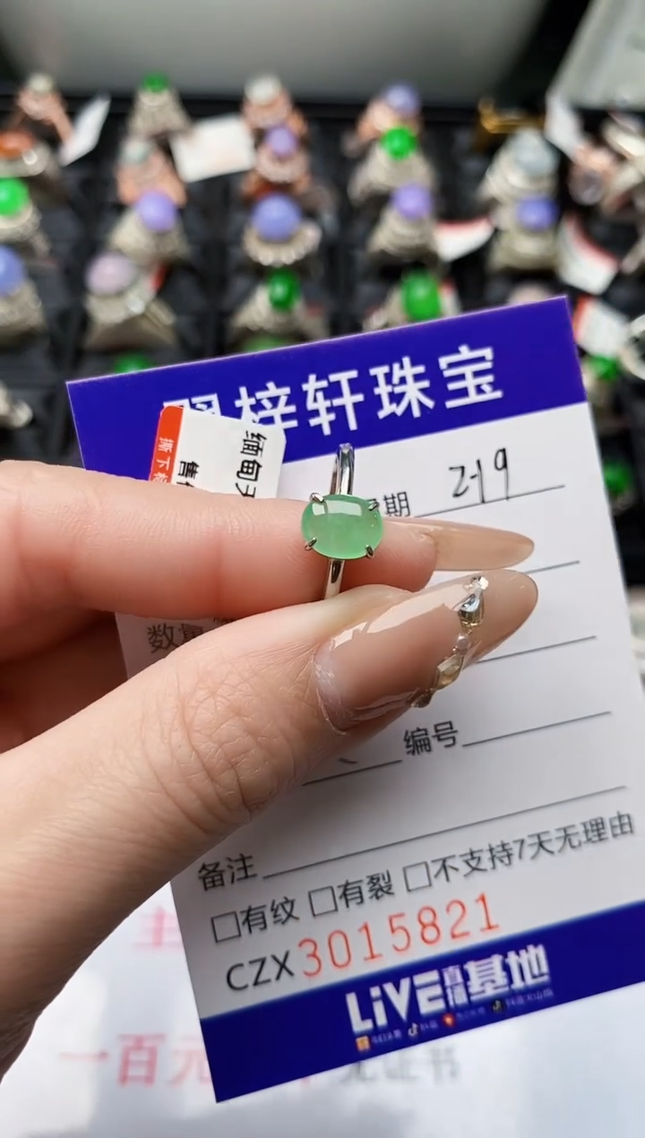 【闪购商品】翡翠戒指银S925镶嵌/5821