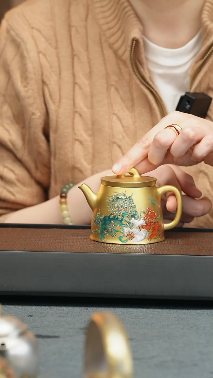 【闪购商品】紫砂茶壶五堂 太师少保-金