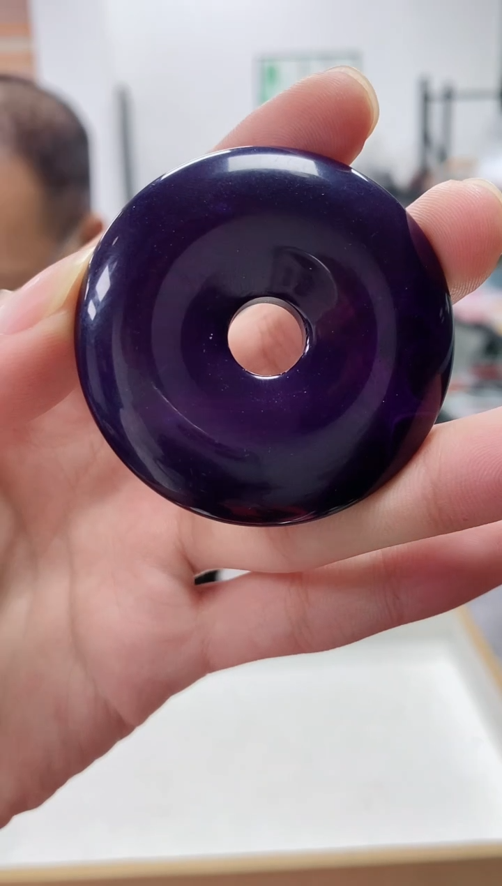 未镶嵌颈饰玛瑙/玉髓紫龙醇玛瑙平安扣