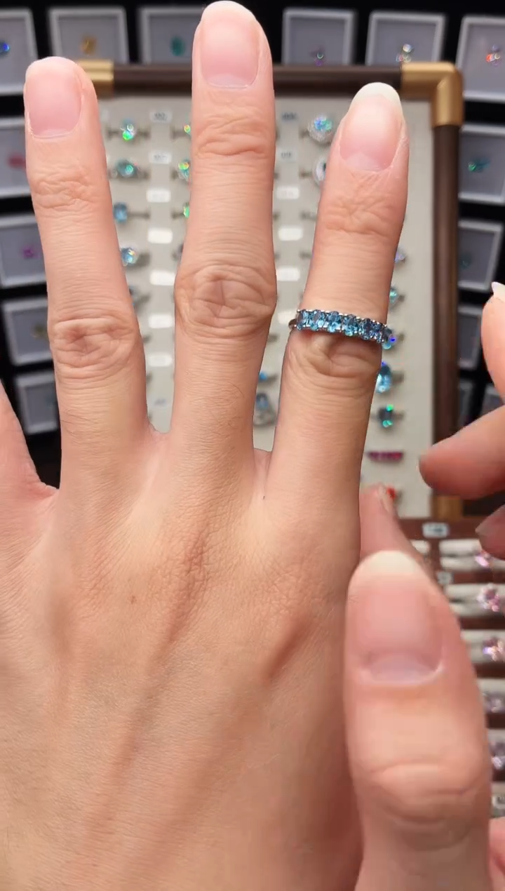 银S925镶嵌戒指海蓝宝石1