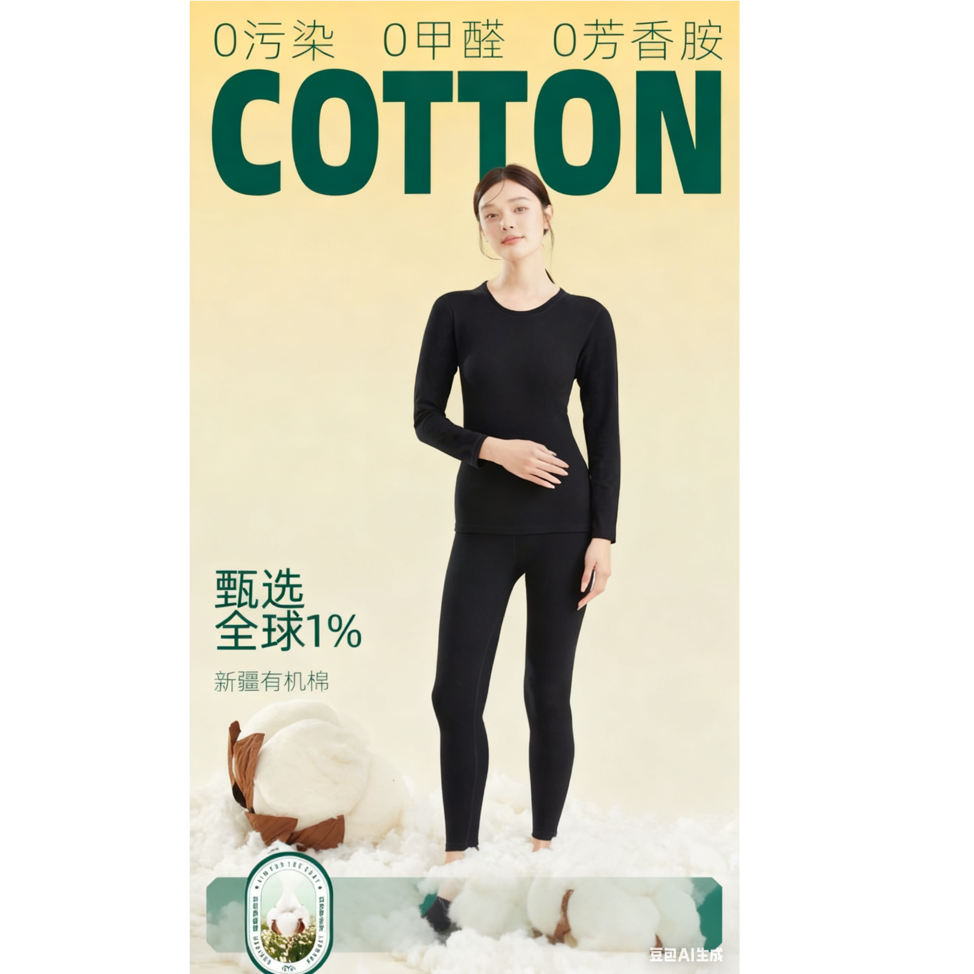 一亩地品牌 男女圆领发热保暖内衣加厚秋衣秋裤套装9109/9119