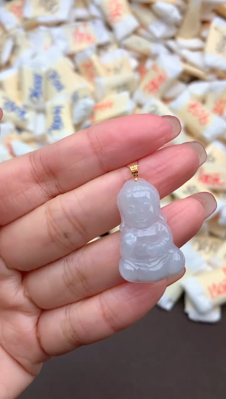 【闪购商品】翡翠挂件18K金镶嵌一