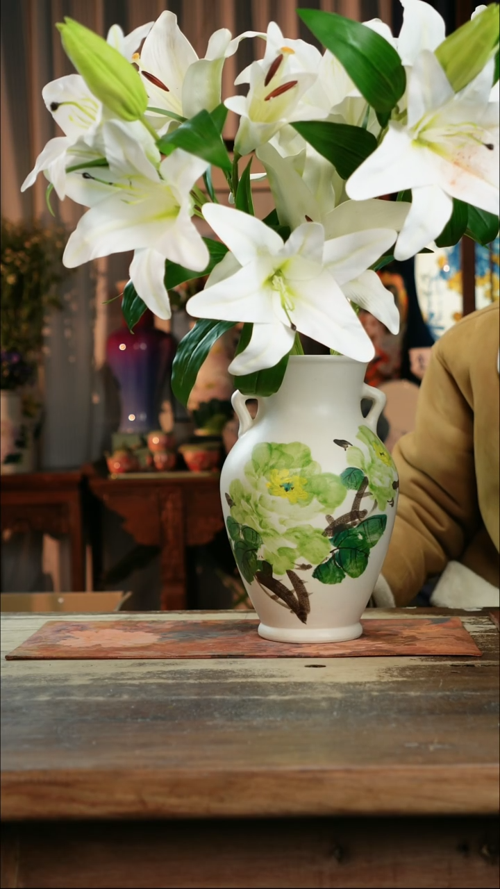 【闪购商品】瓷片景德镇纯手工釉下彩精品花瓶