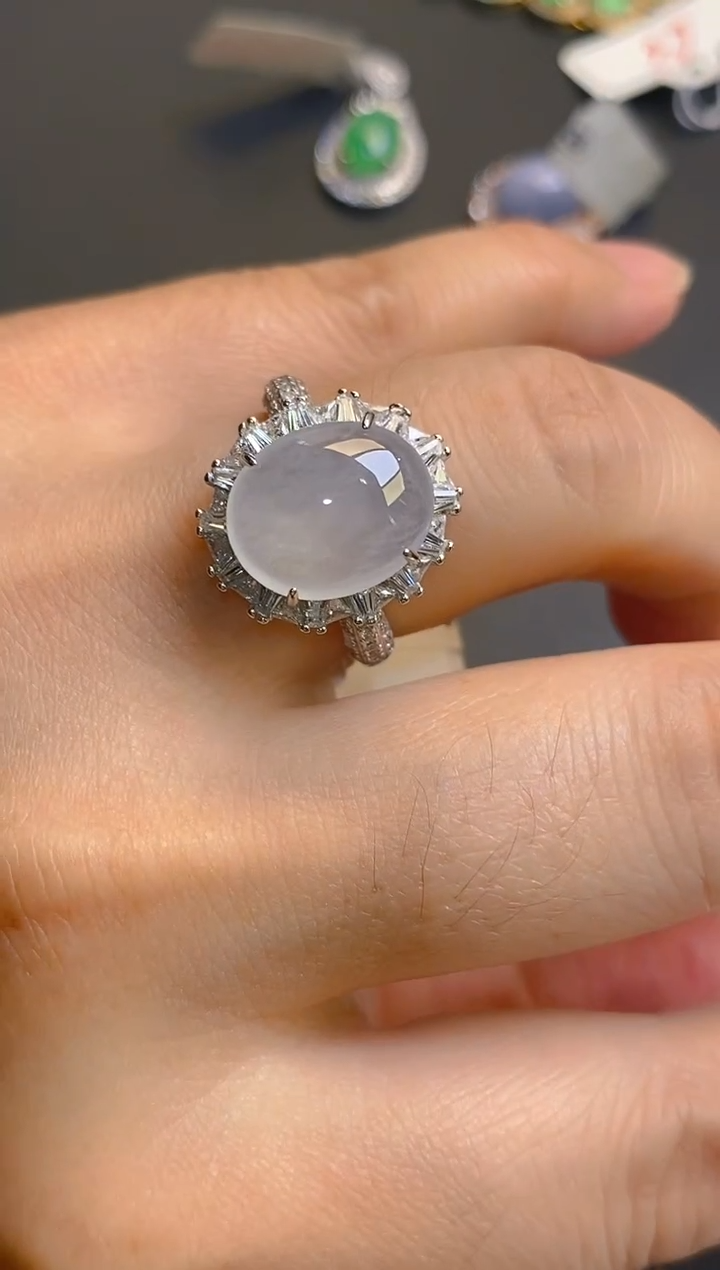 【闪购商品】翡翠耳饰银S925镶嵌天然A货翡翠1