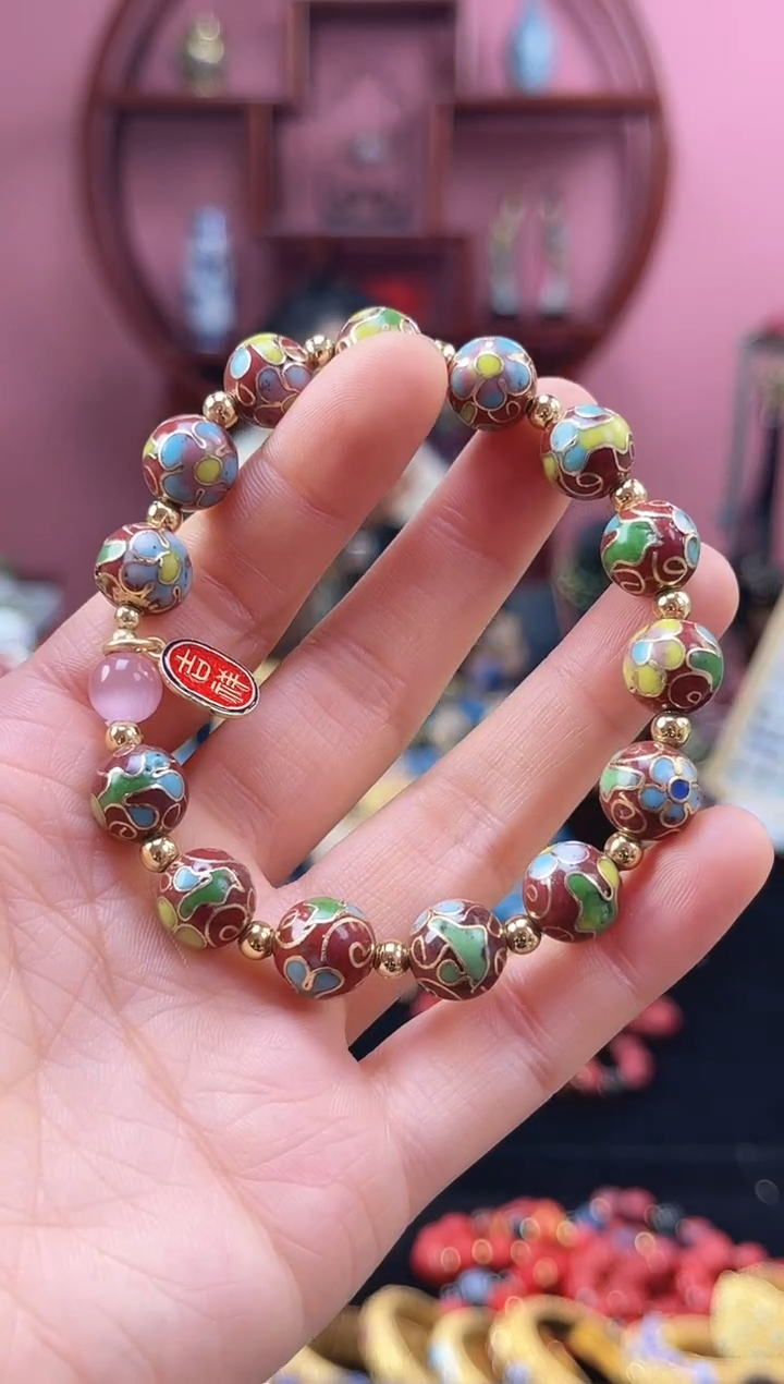 非遗 景泰蓝 工美 手串 1.0 红色