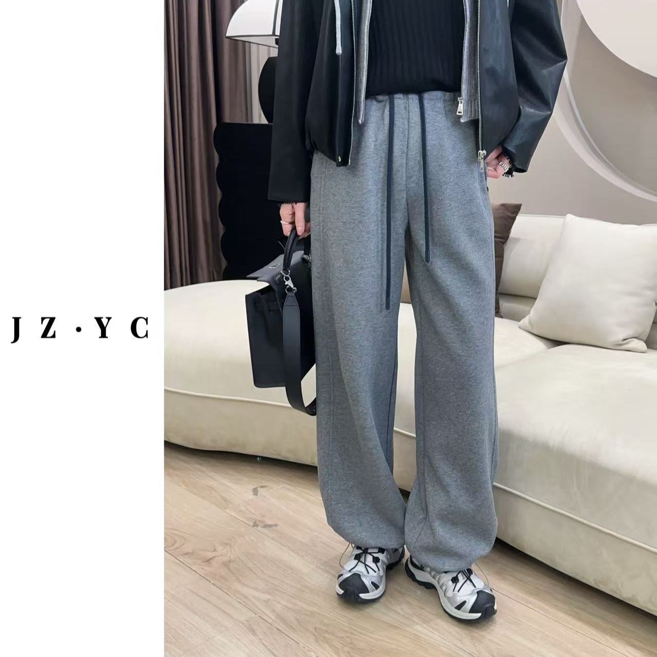 【洁子推荐】 2025早春新款251237韩版拼色高级感抽绳卫裤JZYC