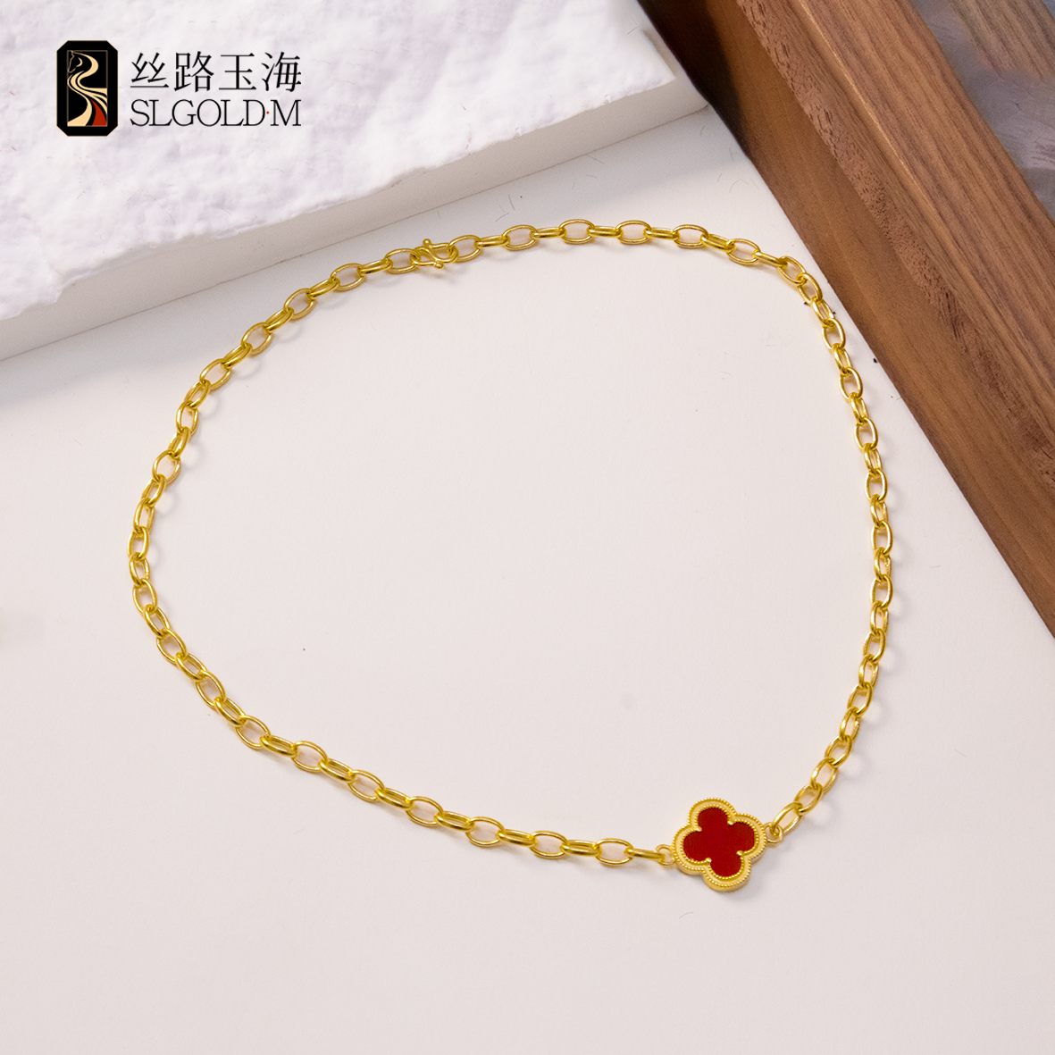 四季单花项链足金999气质ins风森系轻奢时尚经典（多样性发其一）