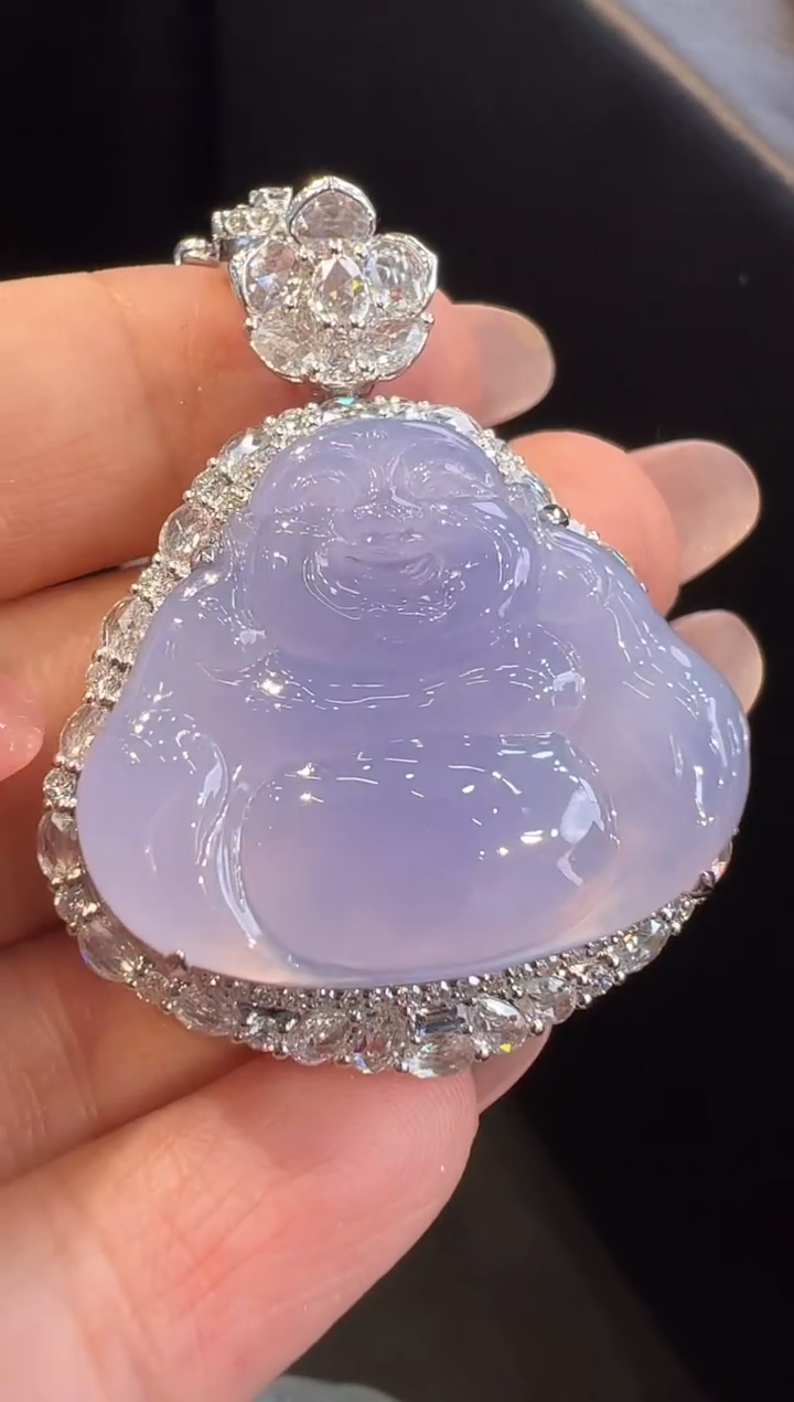 吊坠(不含链)18K金镶嵌翡翠吊坠