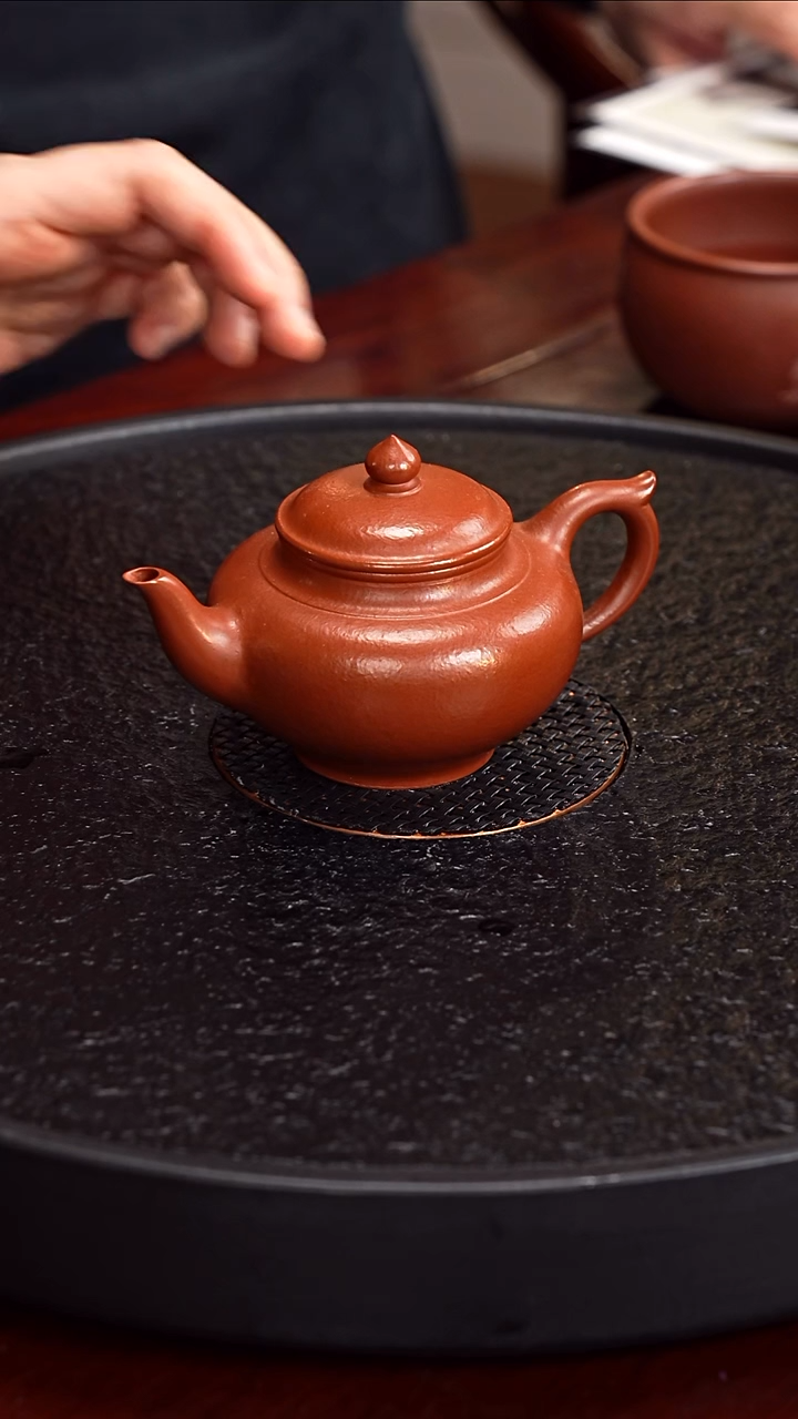 茶壶紫砂潘春芳 笑樱43  红泥 220毫升 泥料证书 