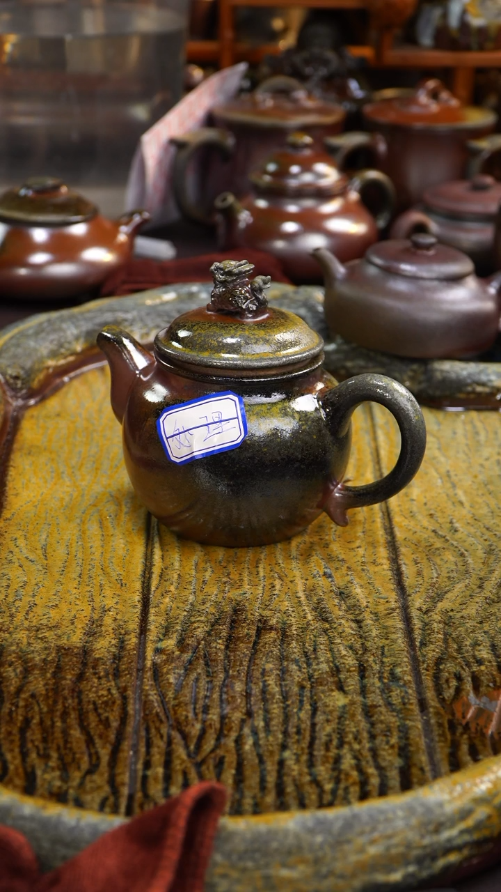 茶壶紫砂纯自然柴烧