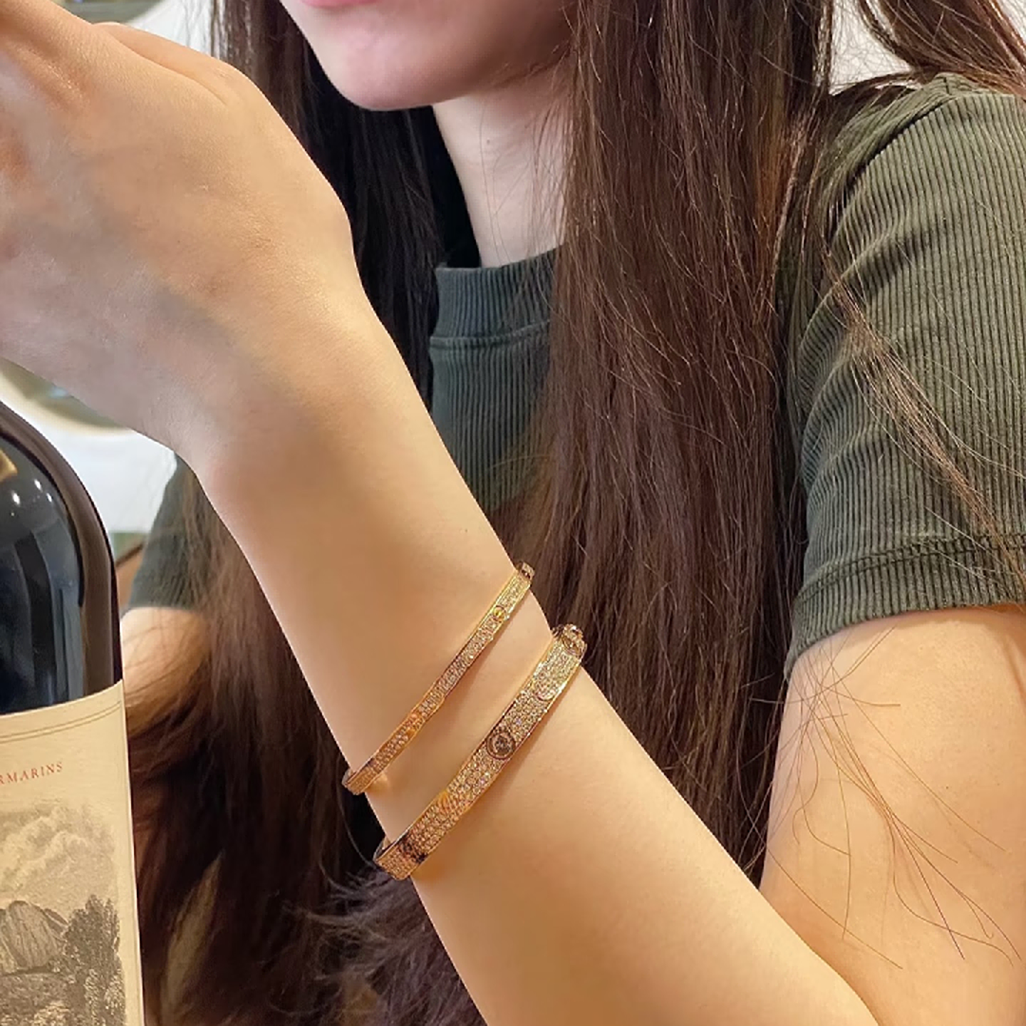 #粉色专享#002满天星手镯百搭时尚款轻奢小众满钻手镯