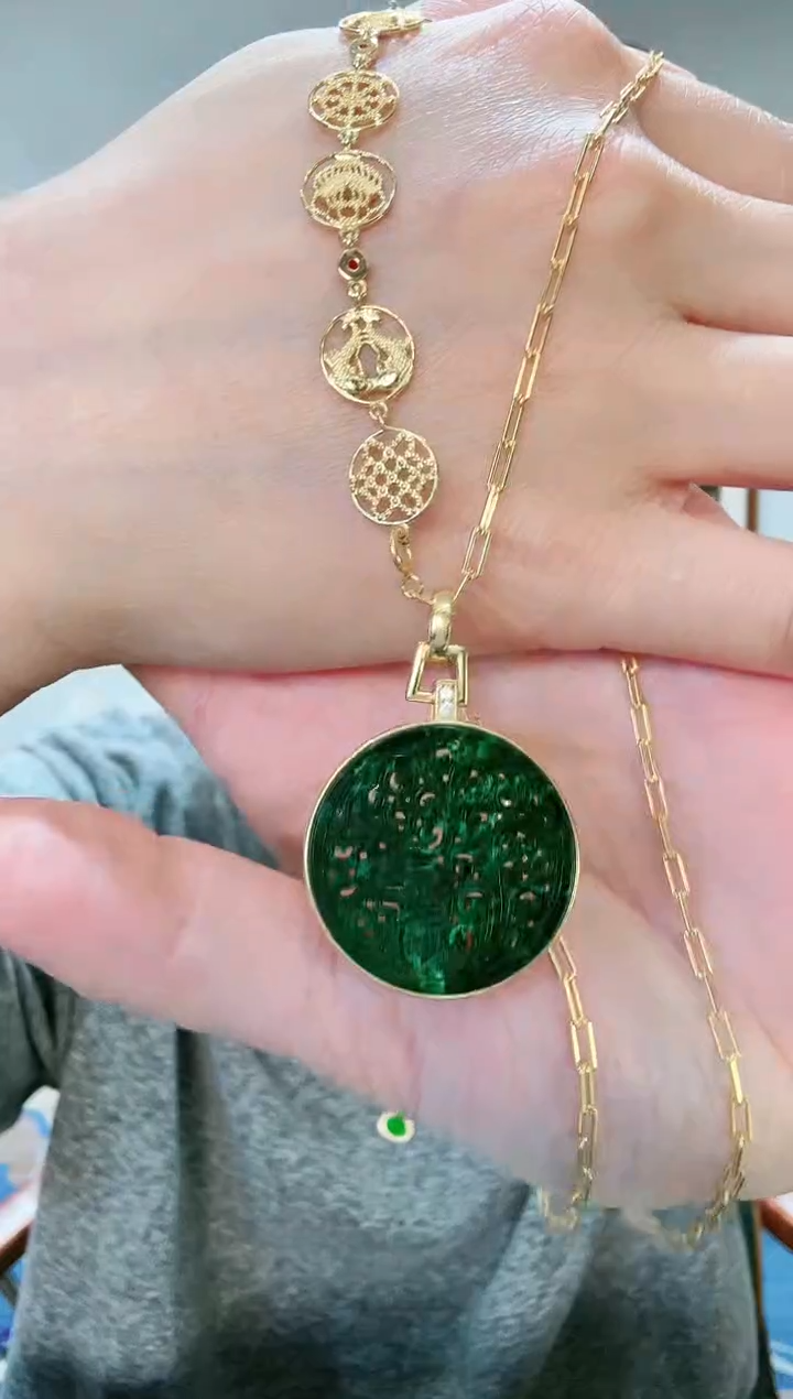 【闪购商品】翡翠吊坠(不含链)银S925镶嵌吊坠