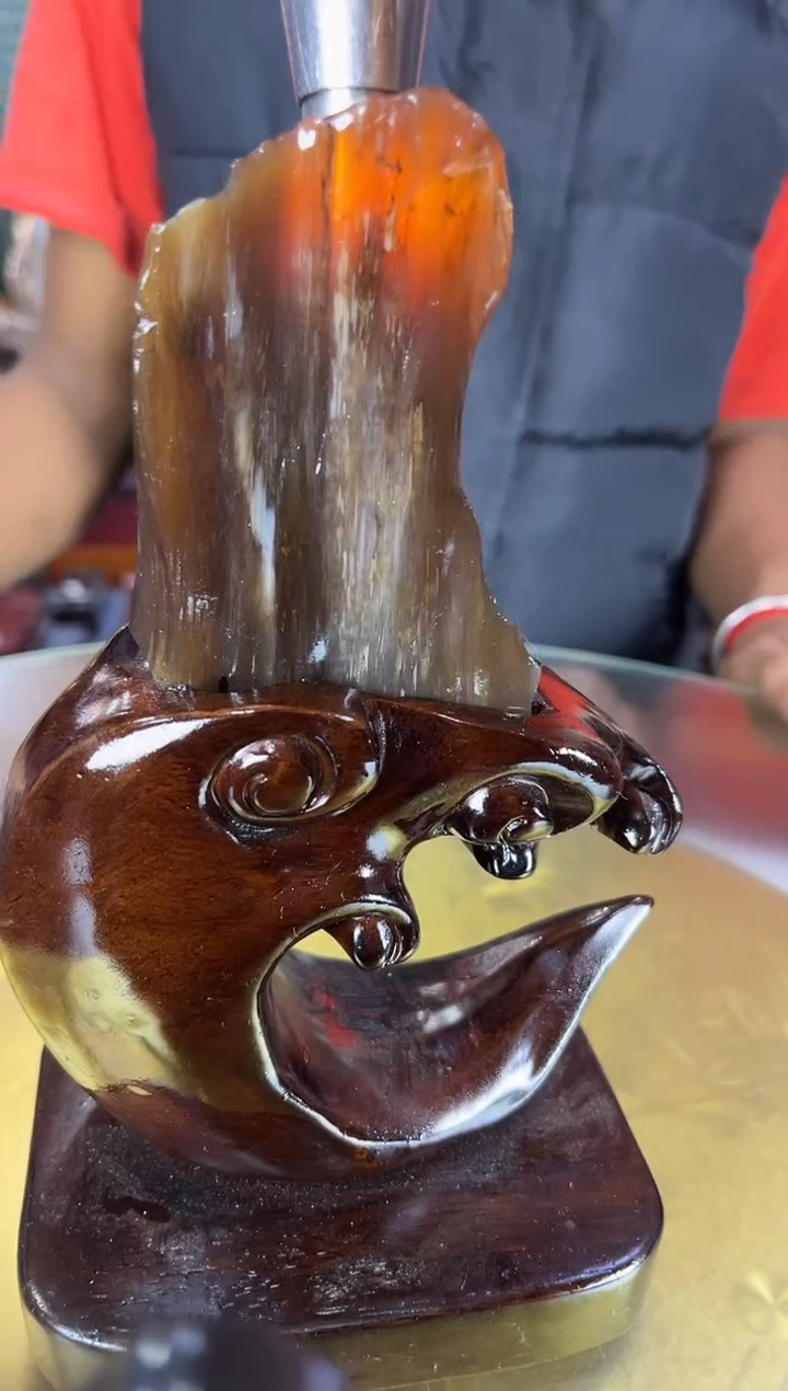 缅甸天然树化玉摆件