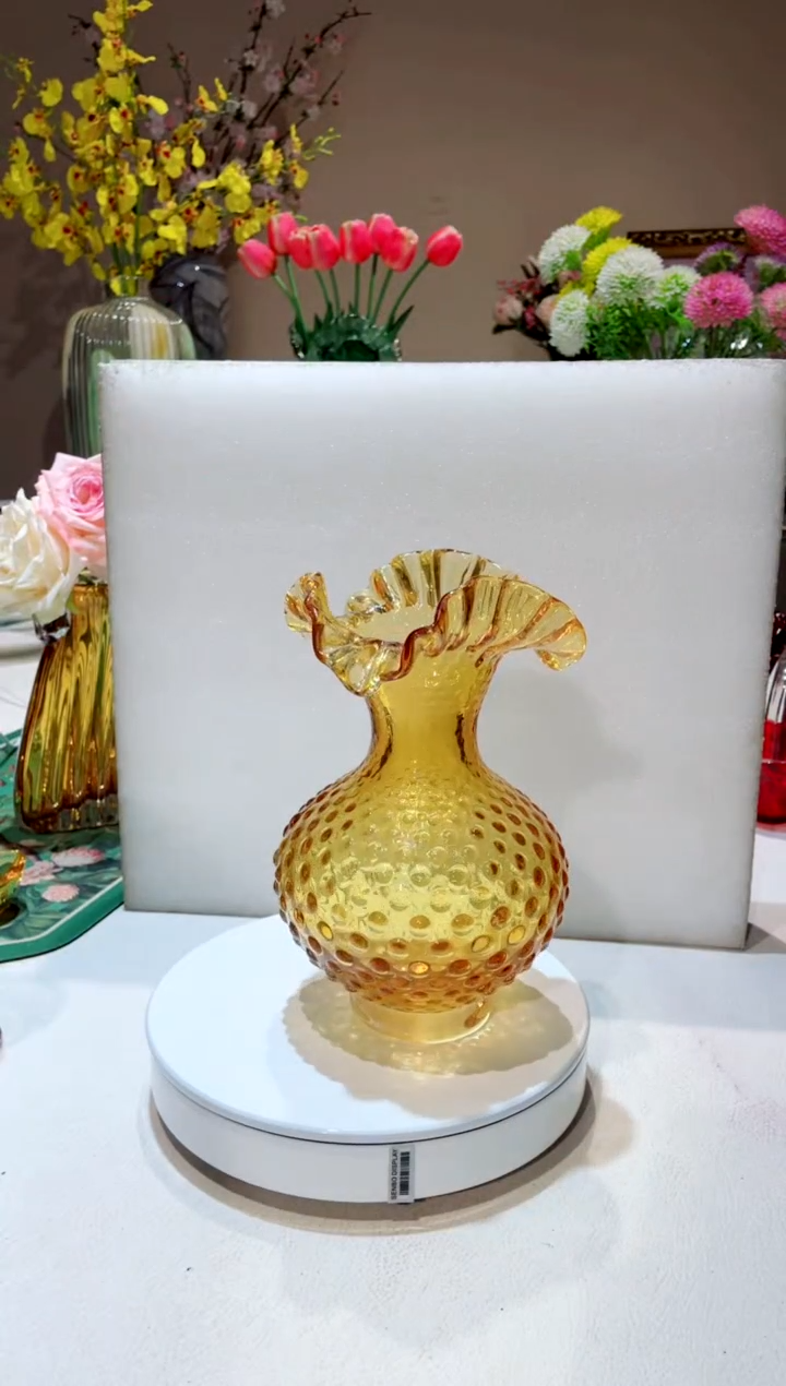 【闪购商品】琉璃手工艺品 金色款 钉钉花瓶