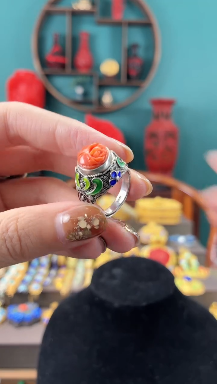 春*非遗手工花丝镶嵌戒指