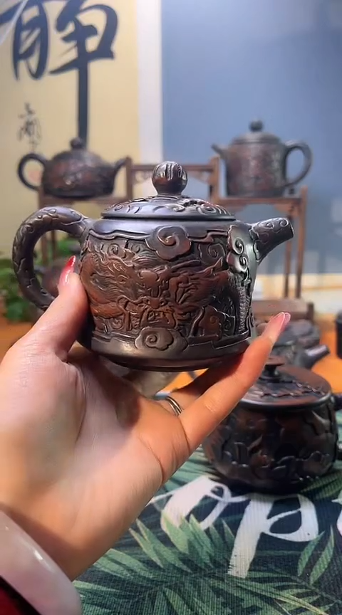 【闪购商品】德种壶手工雕刻紫陶11111