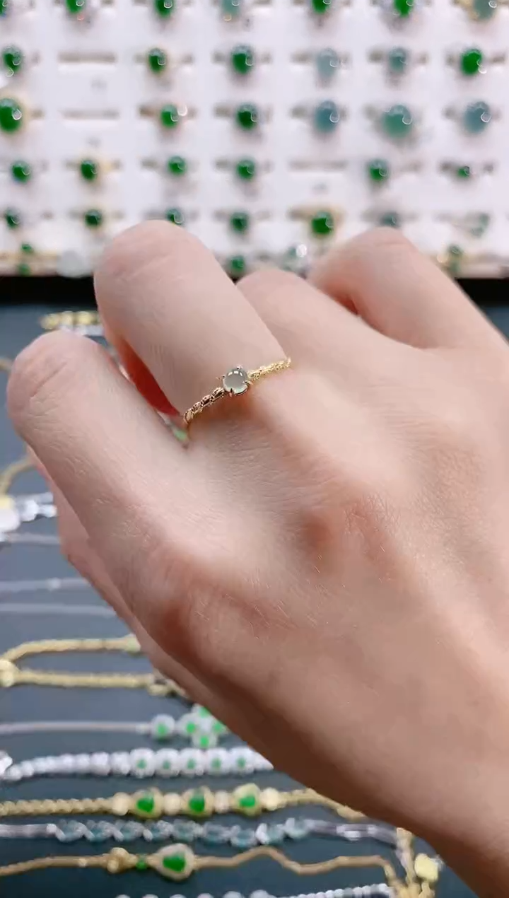 【闪购商品】翡翠戒指银S925镶嵌天然翡翠