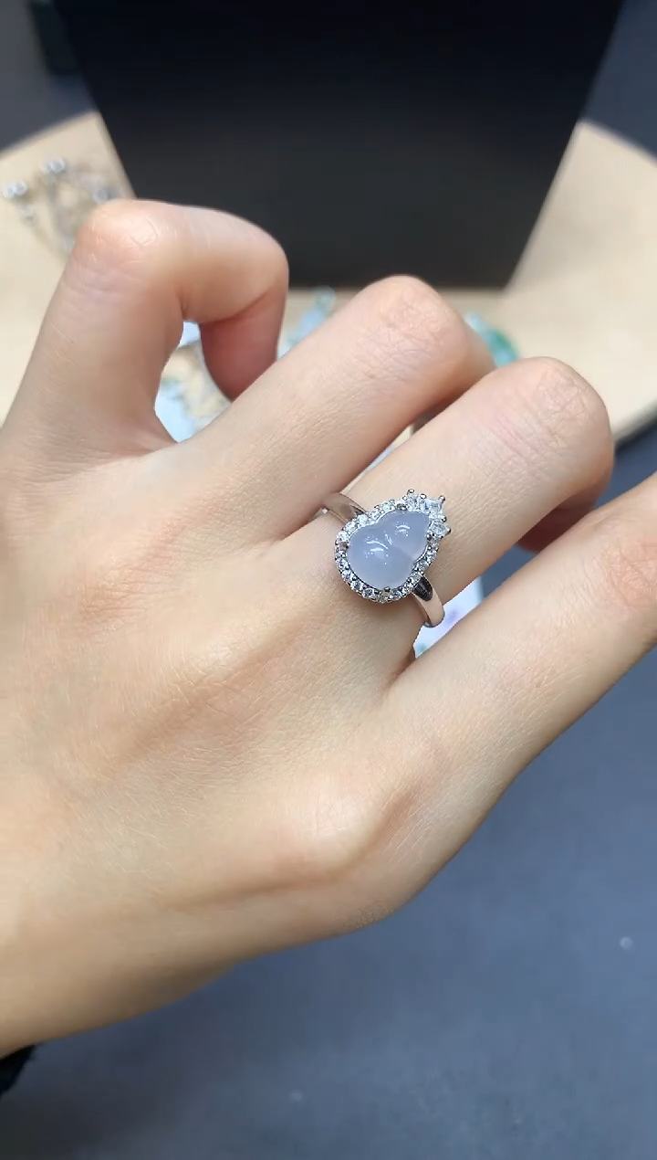 【闪购商品】翡翠戒指银S925镶嵌葫芦【多样性发其一】