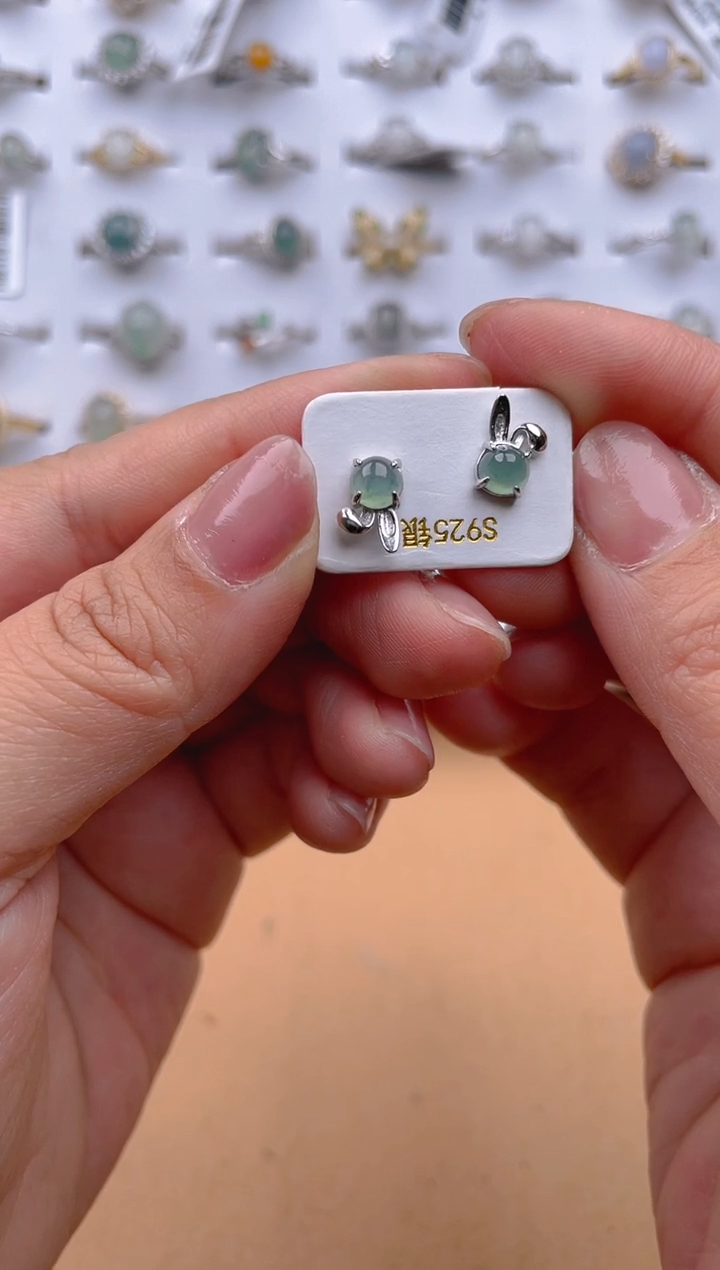 【闪购商品】翡翠耳饰银S925镶嵌11111