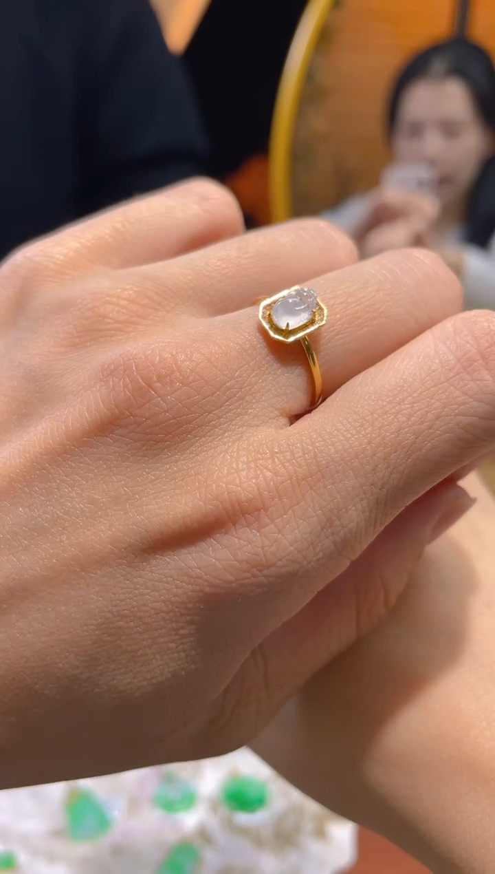 【闪购商品】翡翠颈饰18K金镶嵌假一赔三14圈口