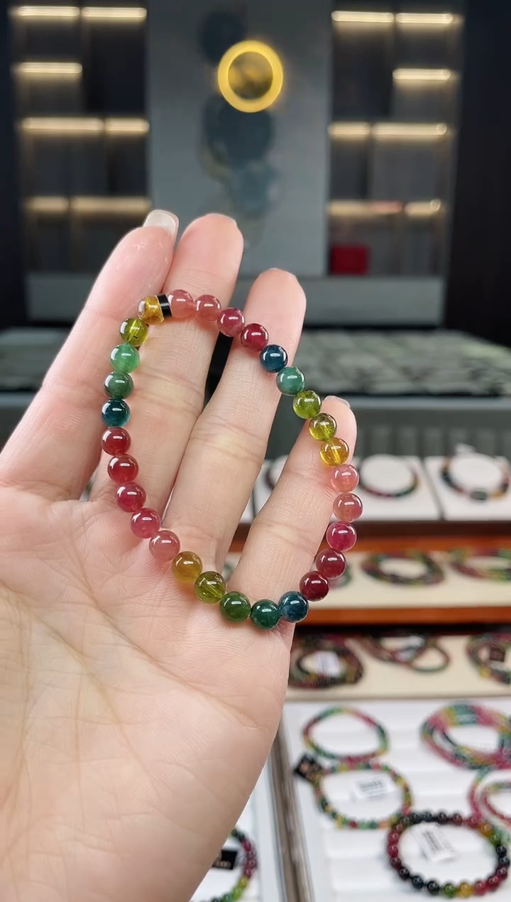 未镶嵌老矿碧玺单圈手串6mm+碧玺（多样性发一条）T