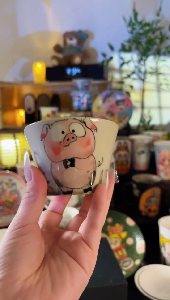 【闪购商品】摆件手工手绘陶瓷小杯杯