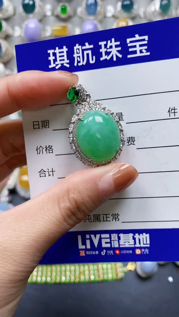 【闪购商品】翡翠颈饰银S925镶嵌0543