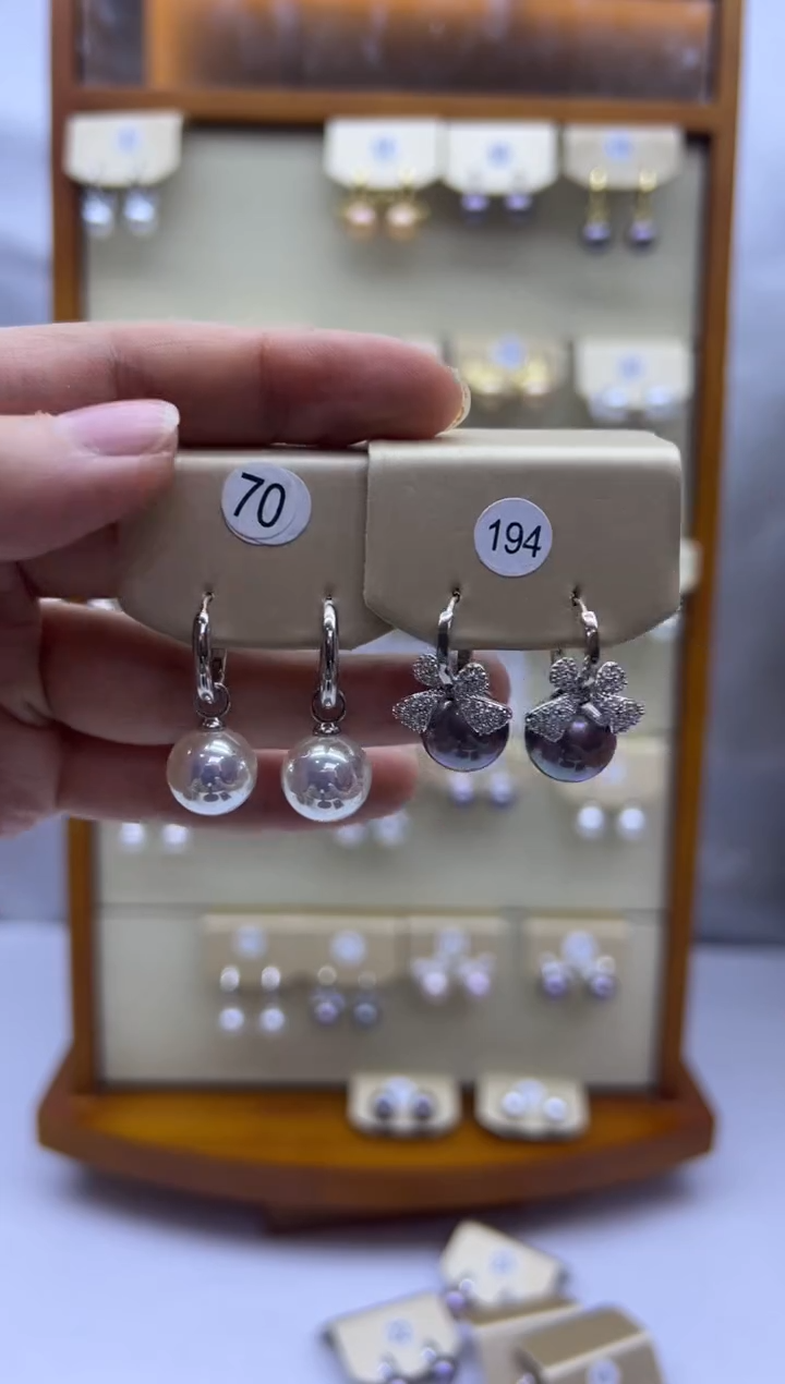 未镶嵌耳饰淡水珍珠70+194