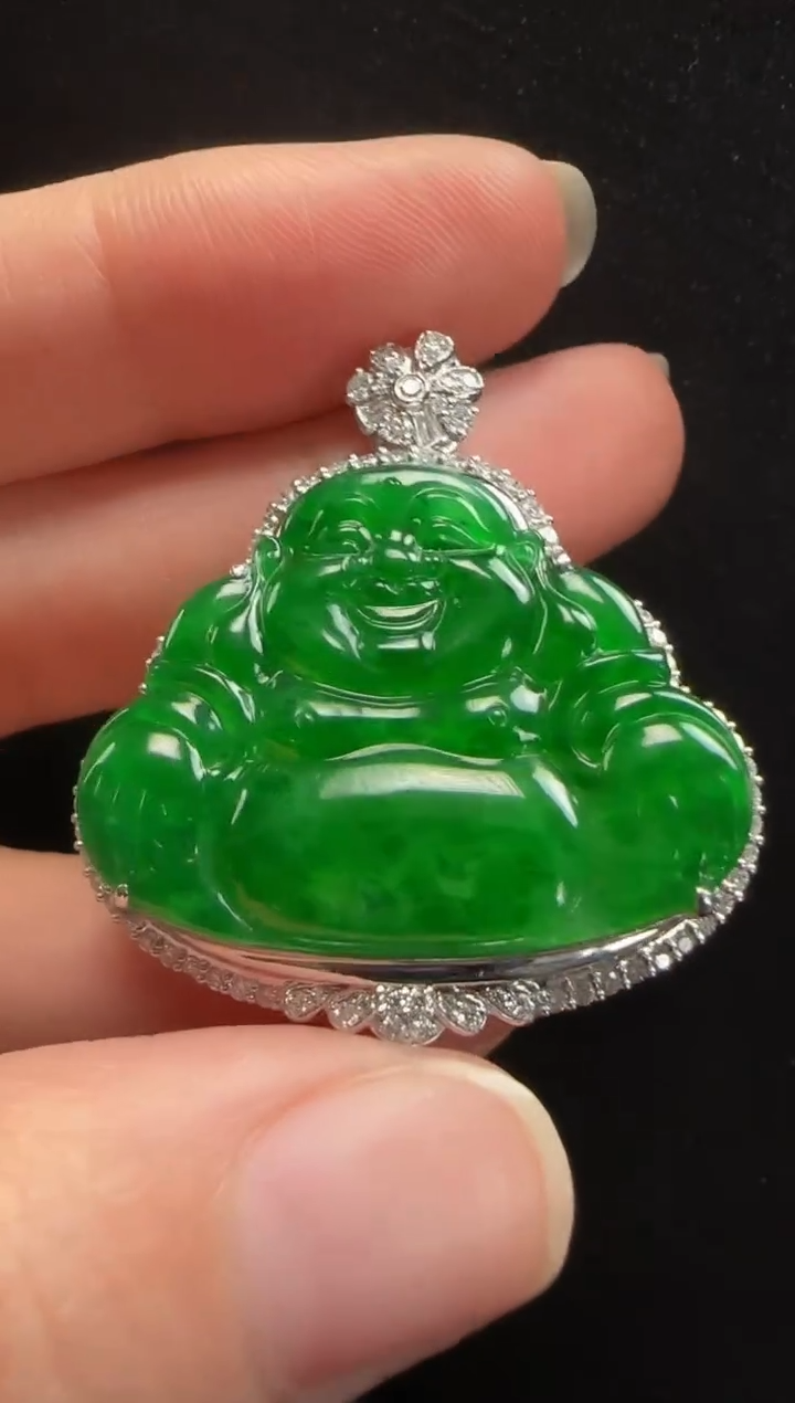 【闪购商品】翡翠颈饰18K金镶嵌604玉佛一个