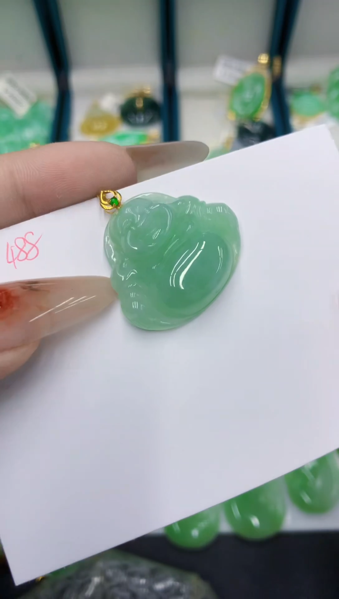 颈饰18K金镶嵌翡翠111111