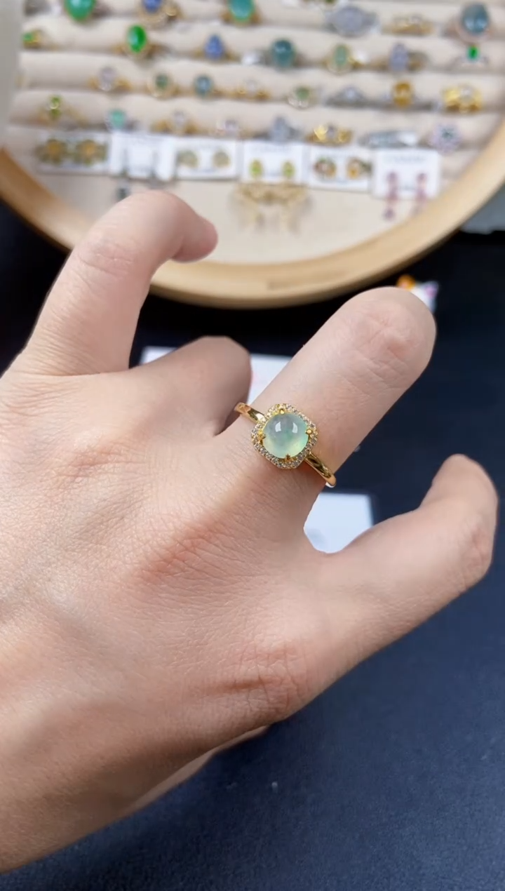 翡翠银S925镶嵌戒指5465464