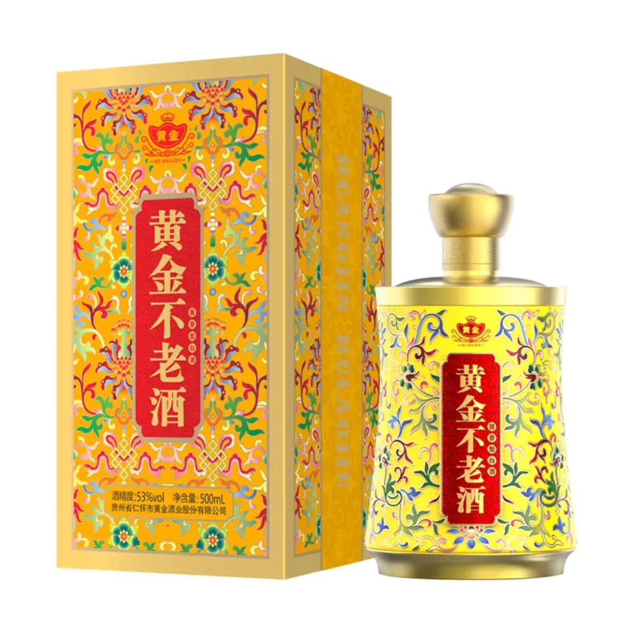 黄金不老酒 酱香型白酒53度500ml53%Vol