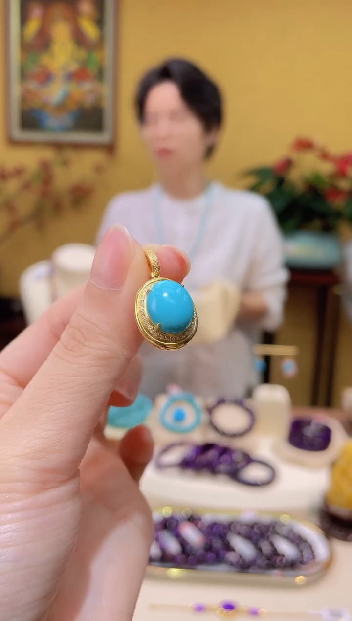 绿松石18K金镶嵌颈饰@@JH50615045