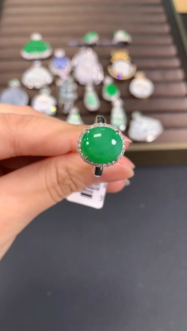 【闪购商品】翡翠戒指18K金镶嵌A326|4500