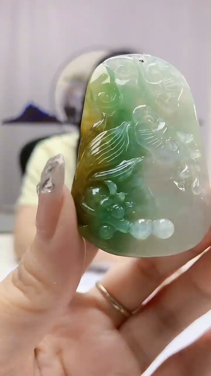 定制翡翠未镶嵌0405DD-毛货挂件49