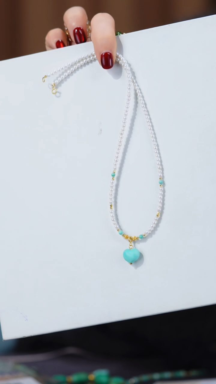 【闪购商品】绿松石项链18K金镶嵌1