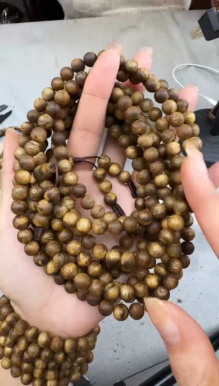 沉香手串0820白棋圆珠多圈多样性发一