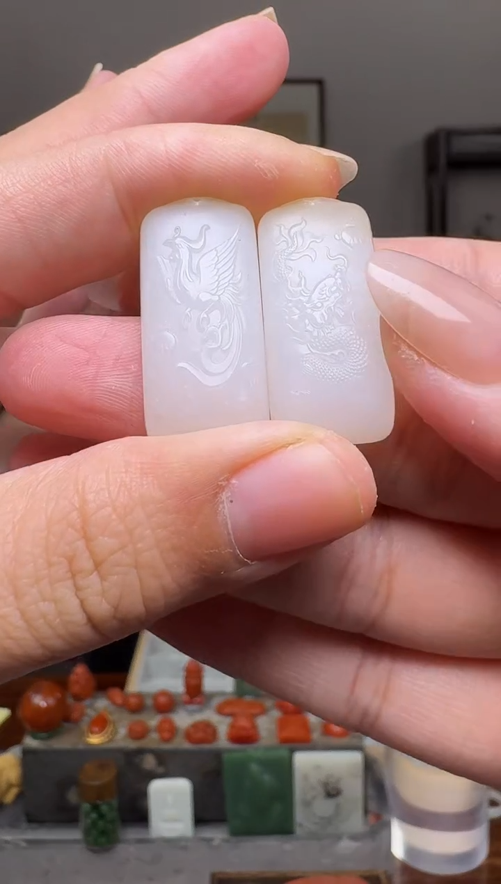 【闪购商品】和田玉挂件未镶嵌2606 俄料 一对