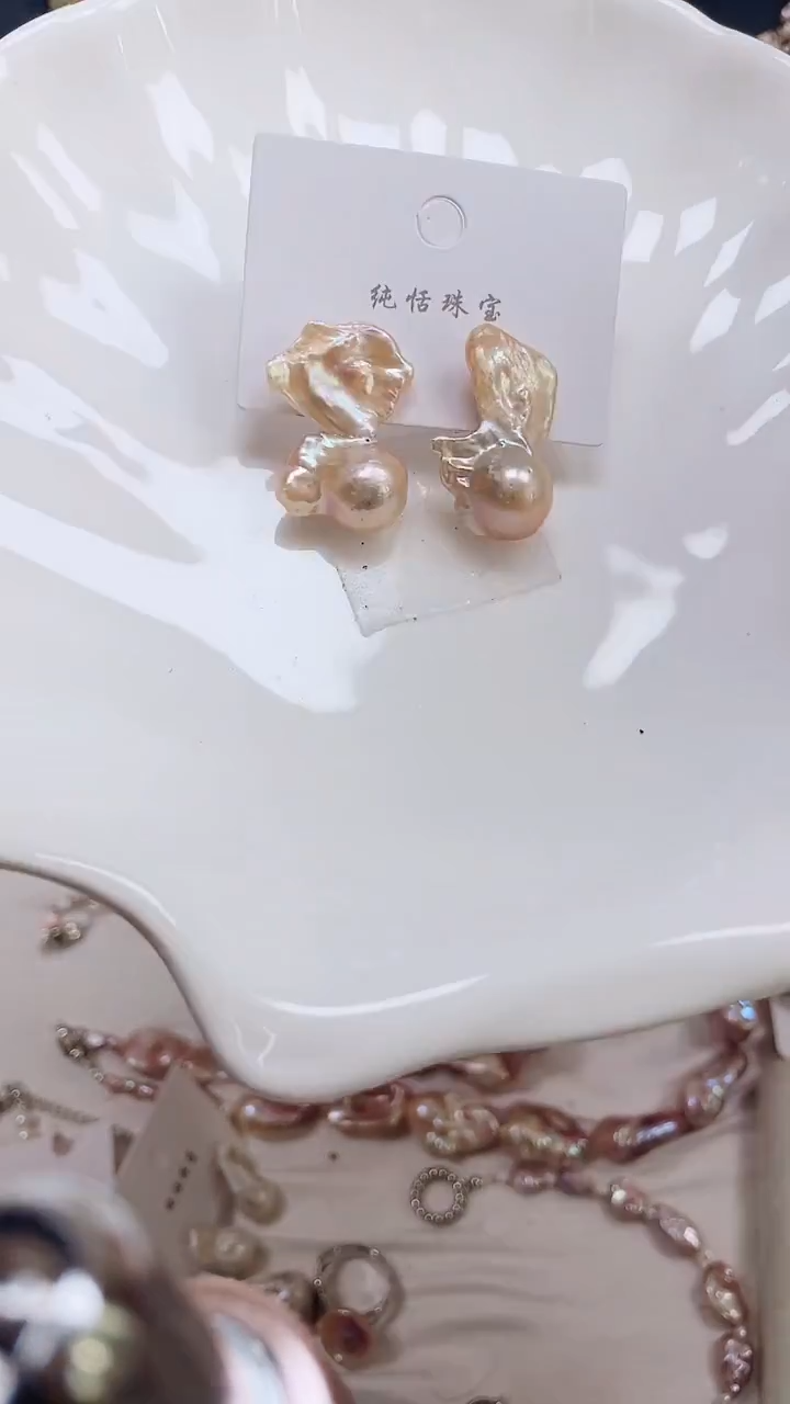 未镶嵌耳饰淡水珍珠【纯恬饰品】