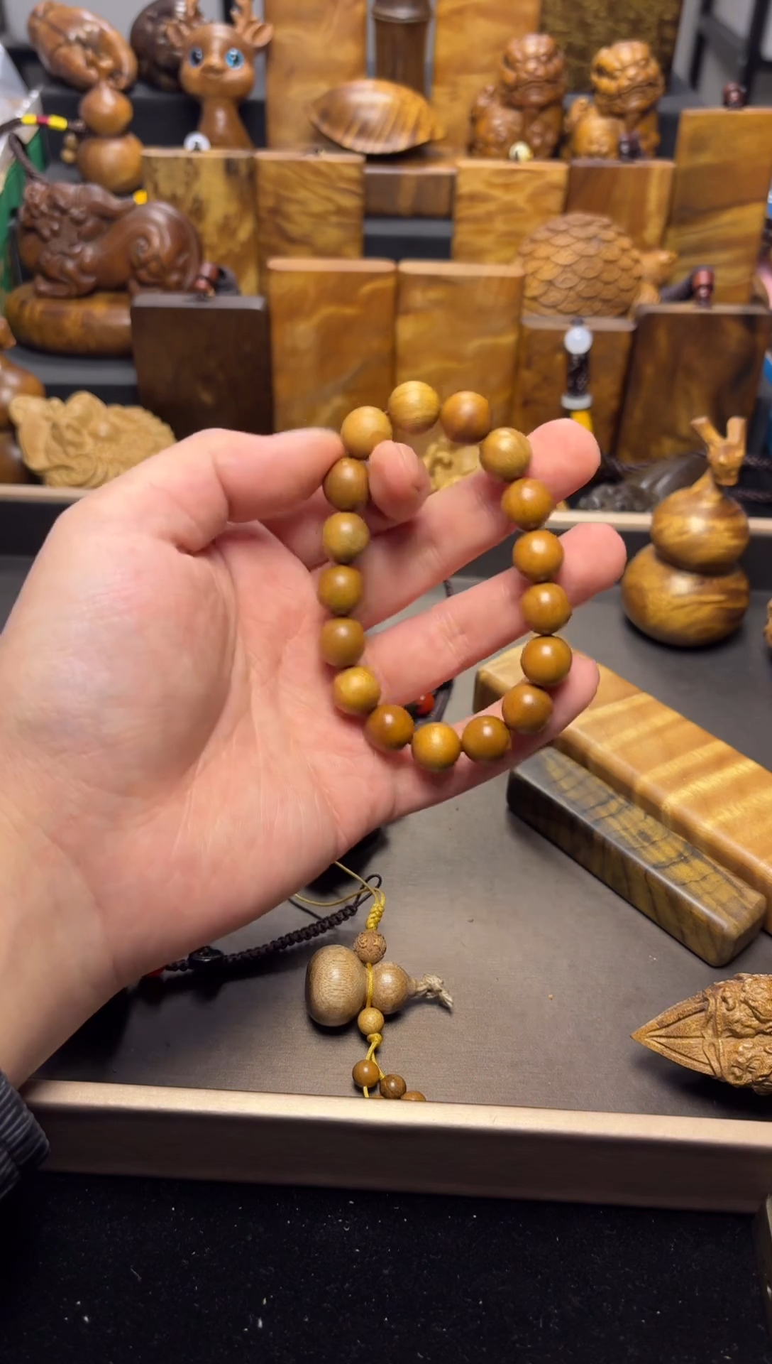 【闪购商品】楠木（金丝楠）手串/手链1.2黄手串55